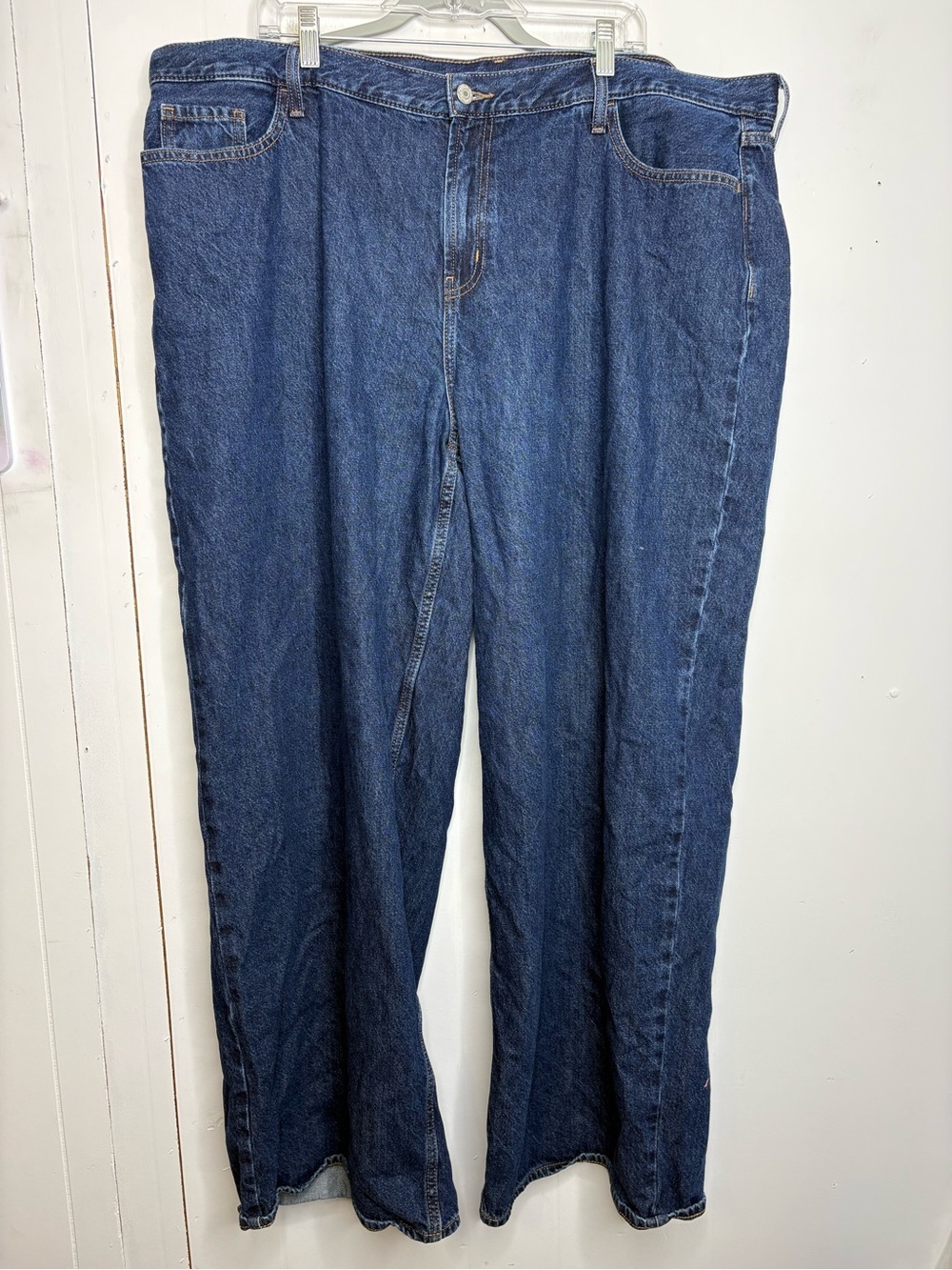 Old Navy Jeans Womens 20 Long Mid Rise Wide Leg Baggy Modest Casual Cotton